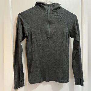 Ibex Indie Hoodie Quarter Zip Merino Wool Pullover, W’s size XS